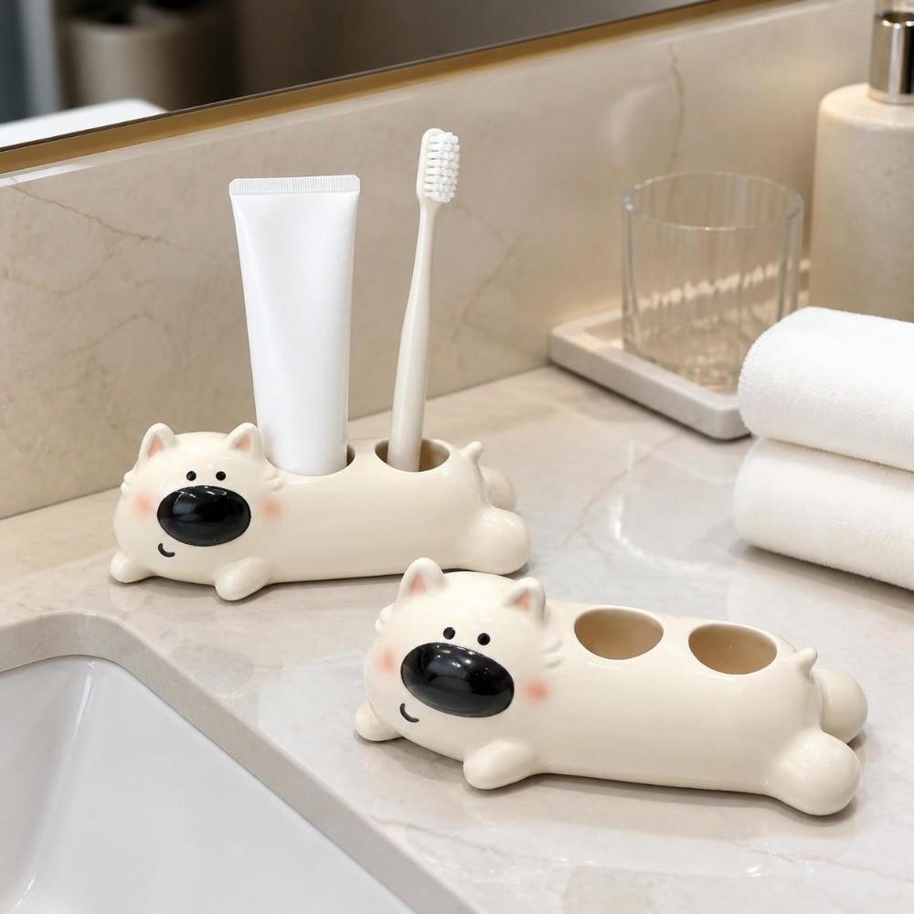 Creative Puppy Toothbrush Holder Ceramic Electric Toothbrush Stand Washstand