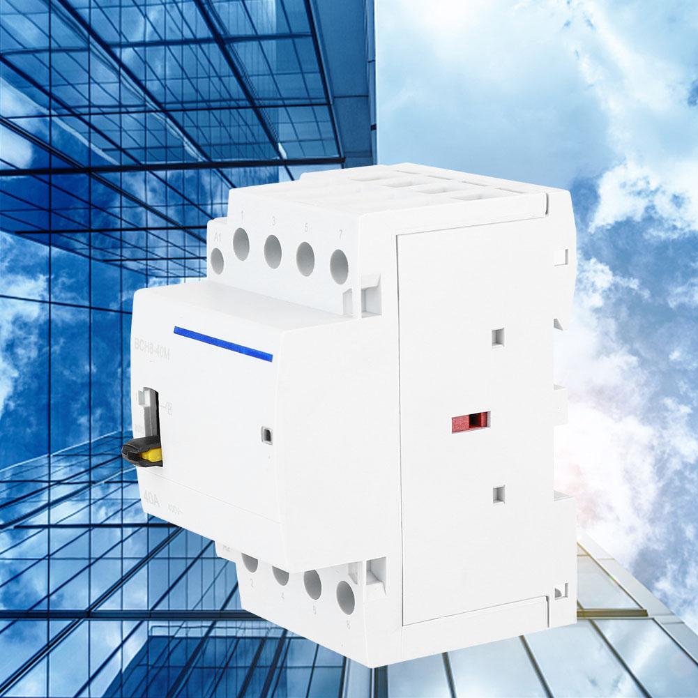 BCH8 40M 230V 4P 40A Бытовой модульный контактор переменного тока с переключателем ручного управления (4NC)