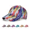 Men Printed Tie-Dye Baseball Cap Women Gradient Graffiti Sunscreen Hat Ponytail Panama Cap Visor Hats Snapback Hat