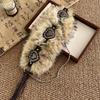 Retro Leather Fur Belt Punk Y2K Plush Waist Belt Personality Furry Waistband  Daily