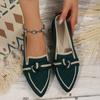 Pointed Flat-Bottomed Fly-Woven Casual Shoes Women'S Large-Size Foot-Set Bow One-Pedal Work Shoes