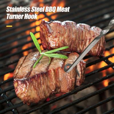 Переворачиватель для еды на гриле и крюк для мяса, мощный поворотный механизм для переворачивания ребрышек, куриных хот-догов, переворачиватель для еды в виде косички, крючки для переворачивания на гриле