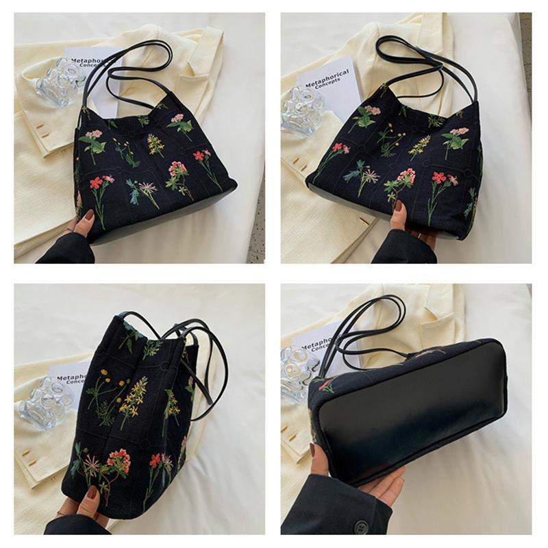 Large-capacity Bag Women's Summer Versatile Canvas Casual Shoulder Bag High-end Class Commuting Tote Bag