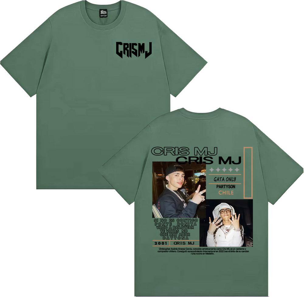 Rapper CRIS MJ Album Tour 2025 Graphic Tshirts Unisex Women Vintage 90s Hip Hop Street Tshirt Casual 100 Cotton Oversized T Shirt