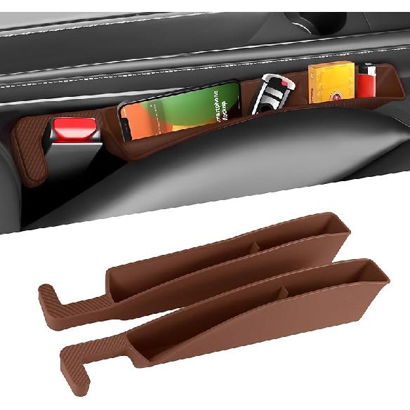 2PCS Car Seat Gap Filler Organizer, Car Seat Organizer, Multifunctional Seat Gap Storage Box For Phone Key, Fill The Gap & Stop Things From Dropping,