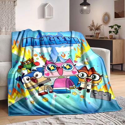 1 шт. Плед с уютным принтом персонажей Unikitty, легкий теплый фланелевый плед для дивана, кровати, гостиной