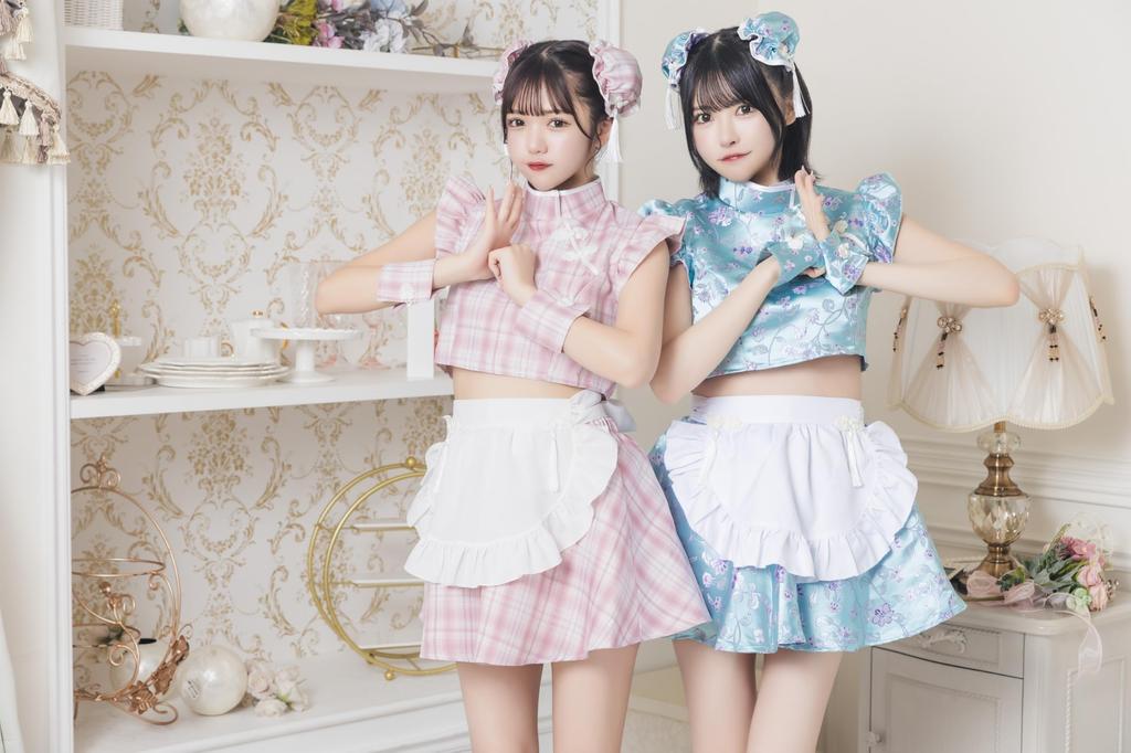 Lyrical Palette Cosplay Halloween Light Blue China Maid JamsCollection Blue [Clear Stone] Women's