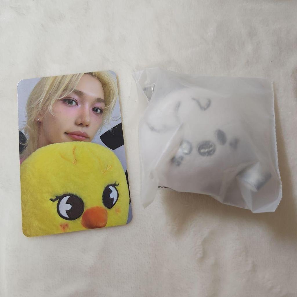 [USED] Stray Kids Korean Pop-Up Face Keyring Silver Felix