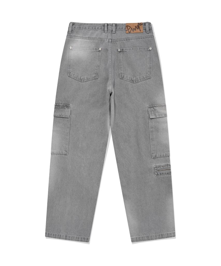 PHYSICAL DEPARTMENT Asymmetrical Washed Cargo Pants Light Gray