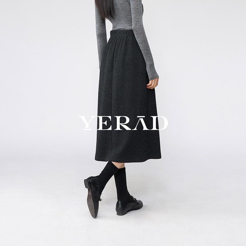 Gray Asymmetrical Accordion Pleated Wool Blend Skirt