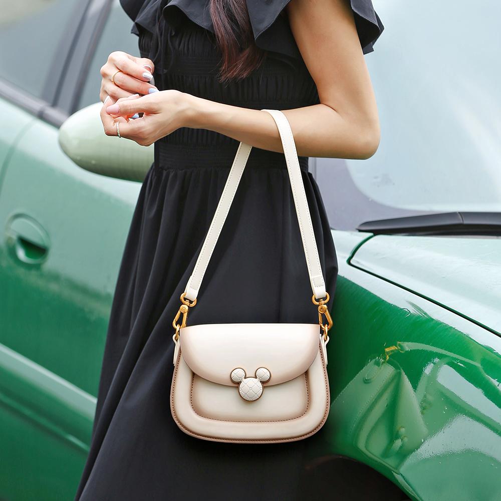 New Disney Mickey Series PU Underarm Small Square Bag Shoulder Bag Women's Milk Coffee BMK-71480M