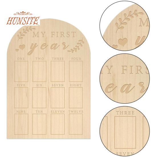 Рамка для фотографий первого года жизни ребенка, деревянная витрина в деревенском стиле