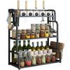 Multi-function Kitchen Countertop Rack for Seasoning, Utensils, and Knives