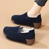 Женские мокасины на платформе Зимние теплые меховые кожаные туфли Женские туфли на толстой подошве Slip on для увеличения роста