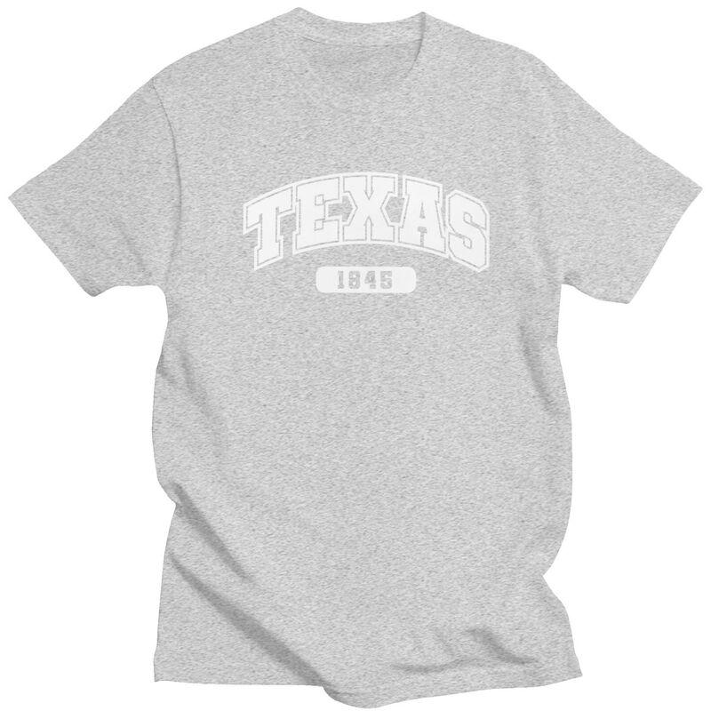 Мужская футболка в техасском collegiate стиле 1845, 100% хлопок, с юмором, streetwear, с коротким рукавом, приталенная одежда