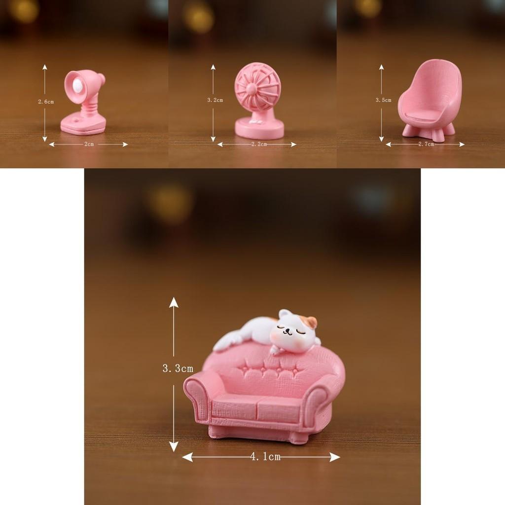 Cute Cartoon Resin Cat Ornaments For Daily Life Scenes And Miniature Decor