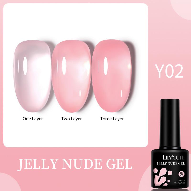 LILY'CUTE Розовый полупрозрачный гель-лак - Серия Ice Sheer Nude & Rose Jelly