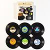 Retro CD Record Coaster Colorful Vinyl Record Coasters Funny Mat Cup For Drinks Heat Resistant Non-Slip Pad Kitchen Accessories