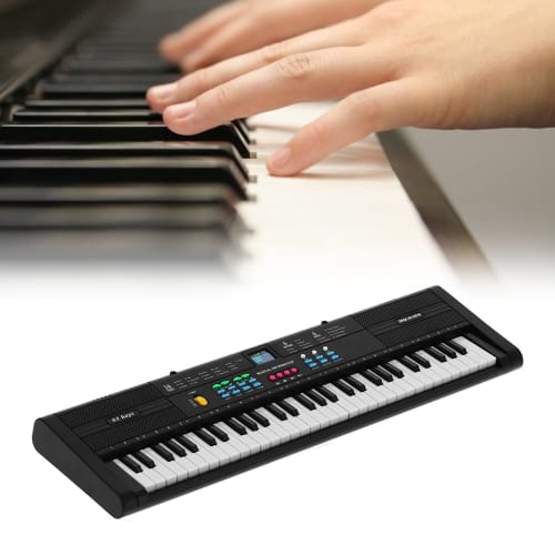 xuuyuu Electronic Keyboard, 61 Keys, 16 Tones, 6 Rhythms, 6 Demo Songs, Stand, Headphone Compatible, Perfect for Kids, Beginners, and Practice