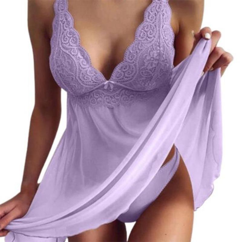 Разноцветные женские ночные рубашки, сексуальное кружево, эротический дом, подтяжки, пижамы с V-образным вырезом
