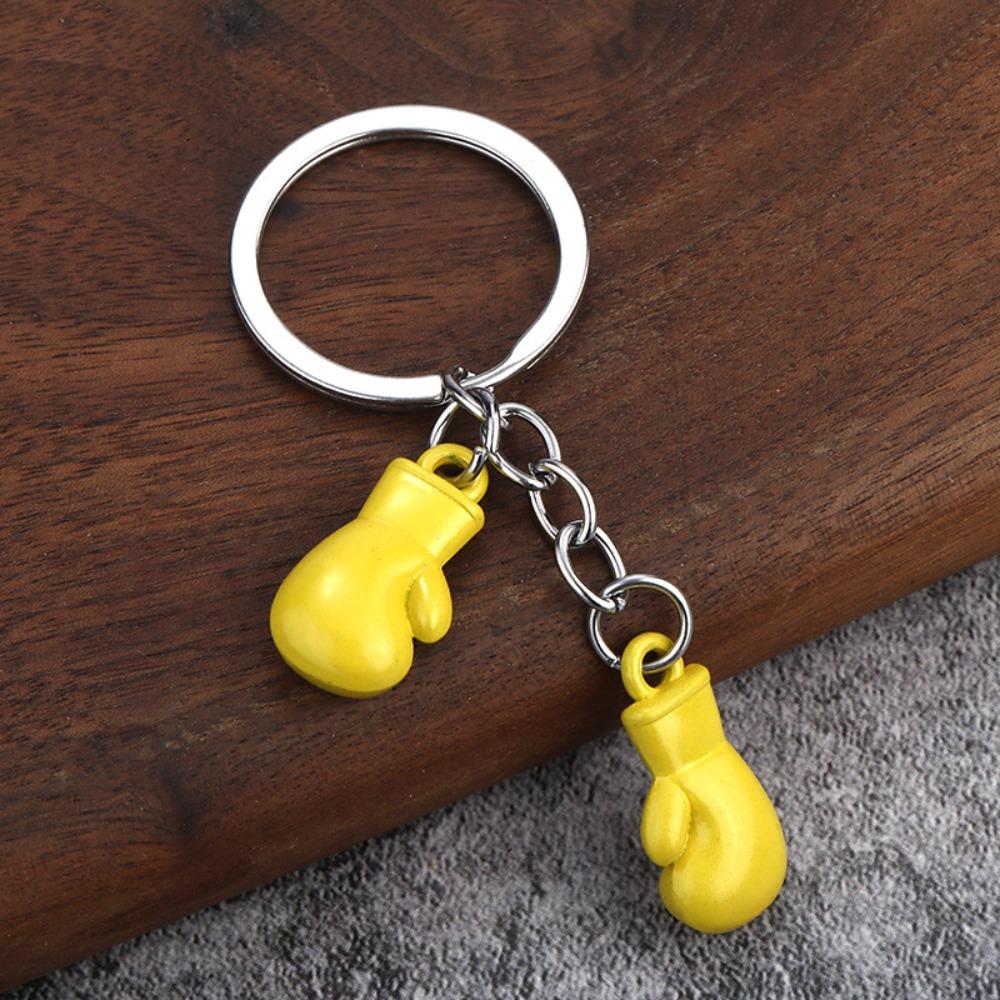 Metal Boxing Gloves Keychain 3D Sport Pendant Creative Fitness Boxing Key Ring Boxing Lovers