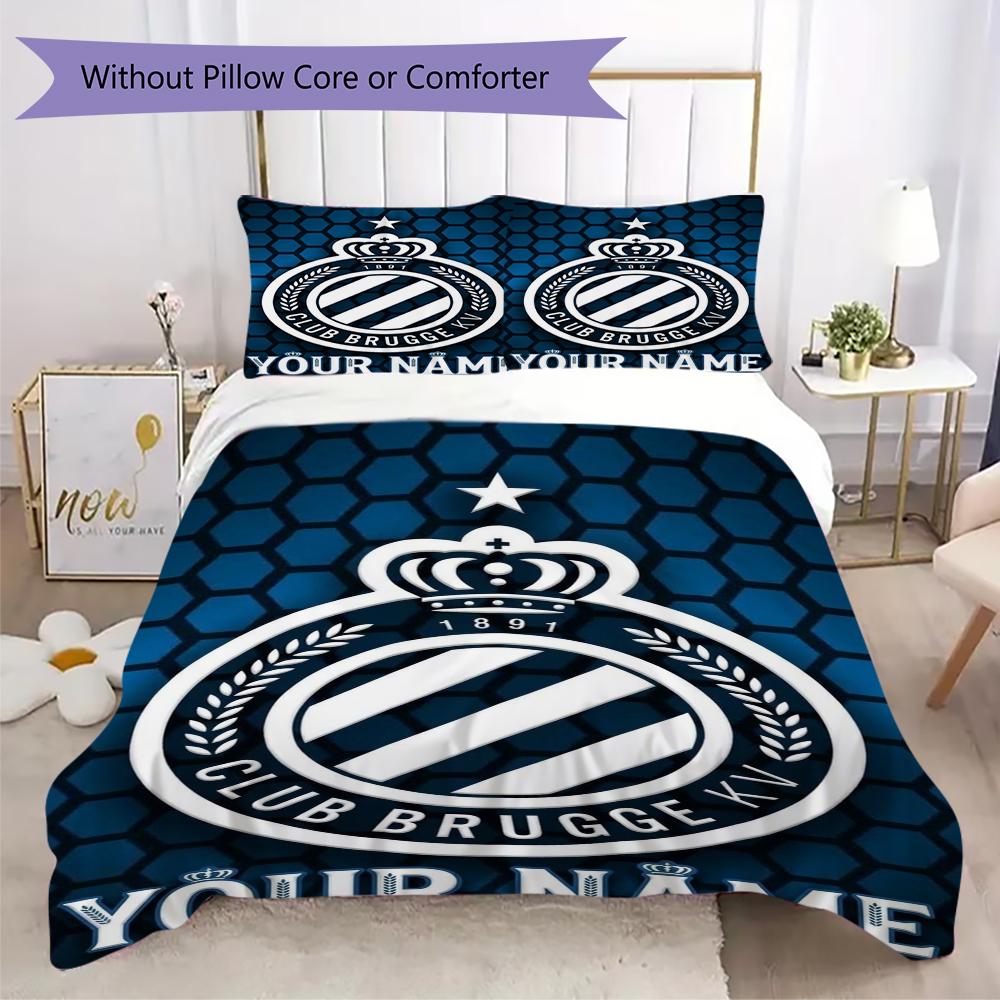 Custom Name Club Brugge Kv Pattern Bedding uilt Set uilt Cover Pillowcase Home Decoration Birthday Gift (1*duvet cover+2*pillowcase without core)