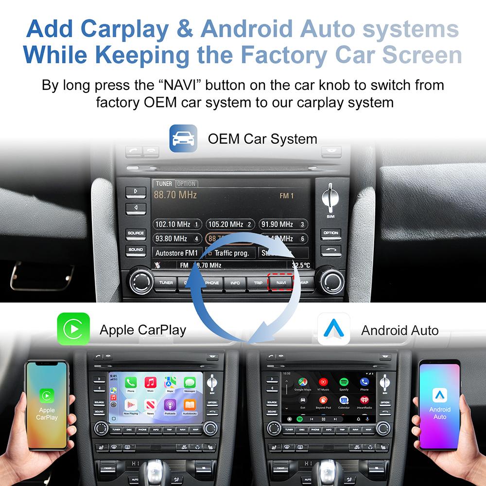 Wireless Carplay Android auto Module For Porsche PCM3.0 Panamera Cayenne Cayman Boxster 911 2009 2010 2011 2012
