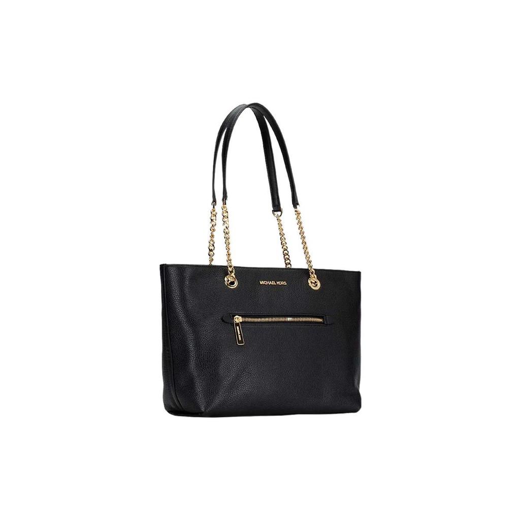 Michael Kors Jet Set Item Однотонная Кожаная Сумка-тоут с Золотой Фурнитурой Женская Тоут Черная 35F2GTTT2L-BLACK