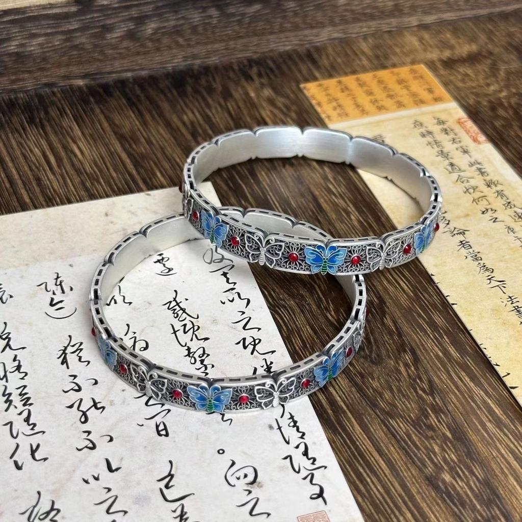 Новый китайский антикварный браслет с бабочками женский универсальный этнический стиль крутой браслет нишевый темпераментный персонализированный дизайн рука