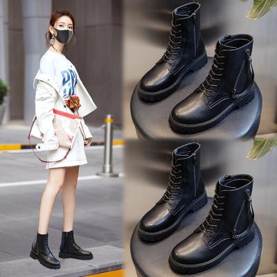 Кожаные ботинки Мартин женские осень и зима 2025 новые британский стиль полусапожки детские на толстой подошве на толстом каблуке повседневные женские ботинки тренд