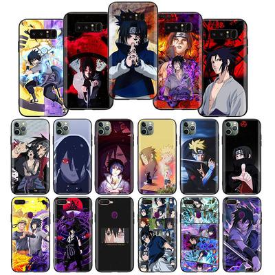 Мягкий черный чехол W-40 Naruto Uchiha Sasuke для iPhone 11 12 13 14 15 6 7 8 X XS Pro Max XR Samsung S21 S22 S23 S24 FE Ultra S8 Plus
