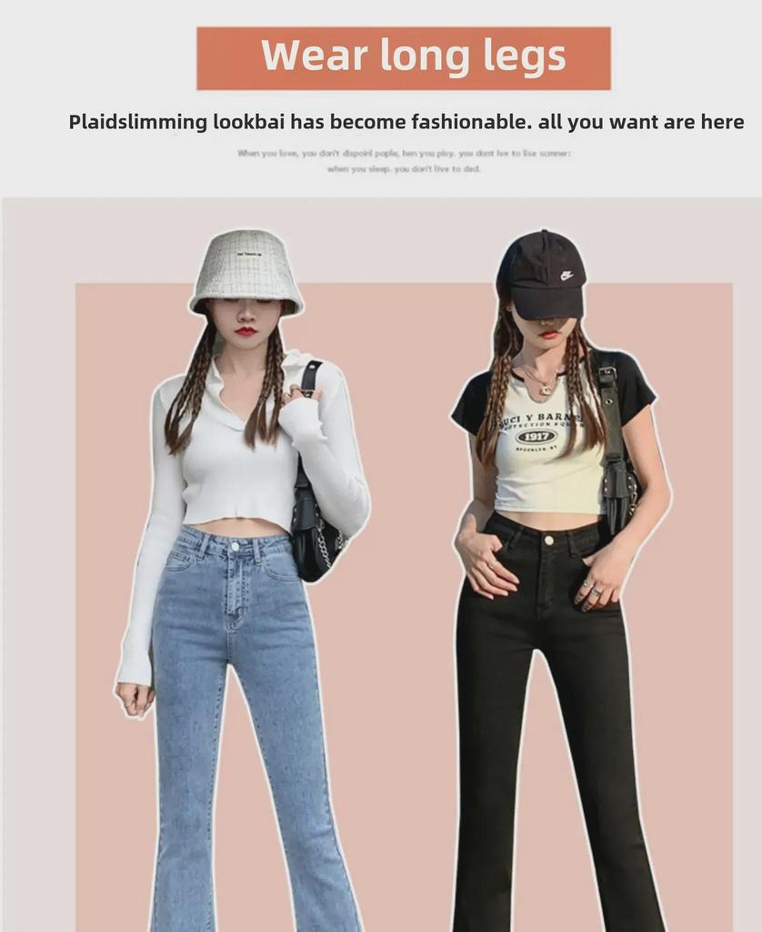 Женские светло-голубые облегающие расклешенные джинсы с высокой талией - весна 2022 года, облегающий крой, длина до пола