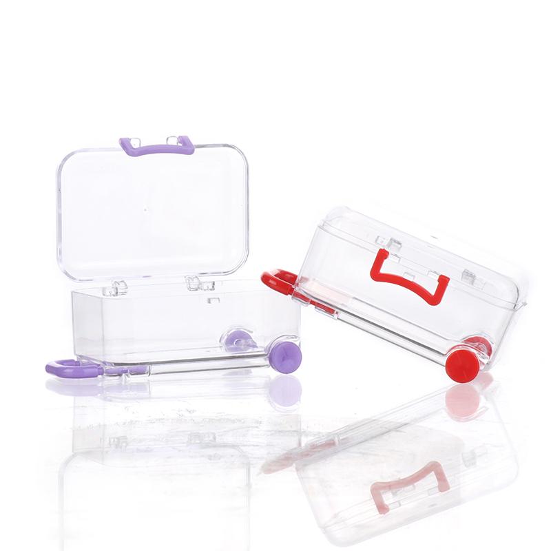 1Pc 5*7Cm Candy Box Dollhouse Mini Suitcase Trolley Luggage Handbag Model Decor