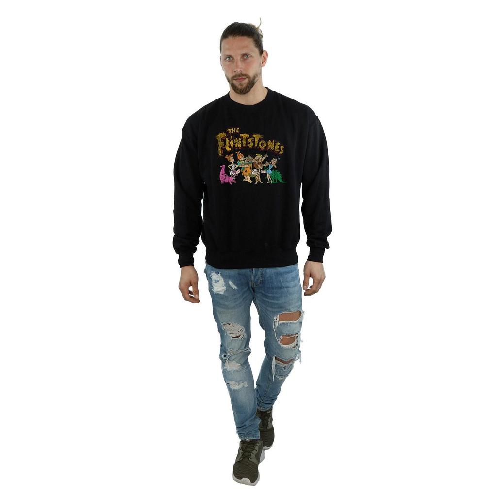 The Flintstones Mens Group Distressed Sweatshirt