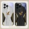 Благородное кольцо Золотой Орел Для iPhone 17 Air 16 E 15 14 13 Plus 12 mini 17 Pro Max 11Pro XR Xs X 7 8 11 Закаленное Стекло Чехол для Телефона