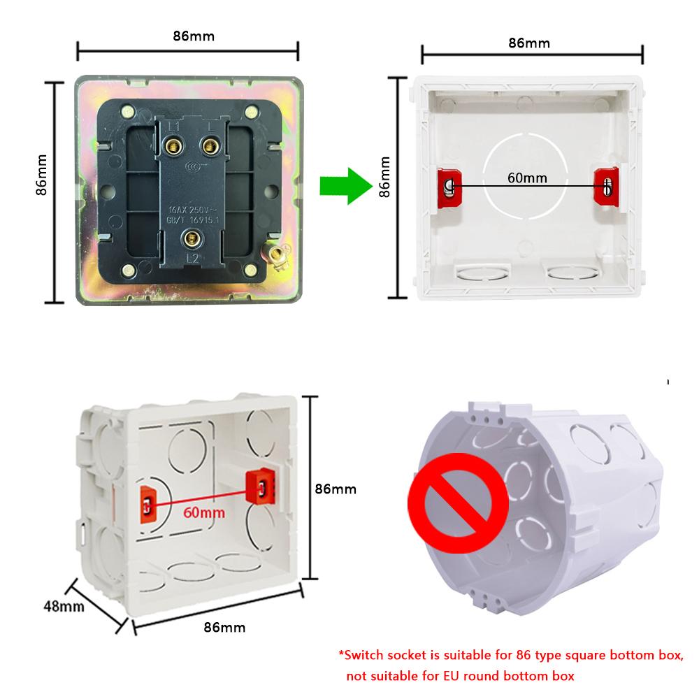 Wall Light Toggle Retro Switch Panel 1-4 Gang2Way Eu Silver Gray Brushed Stainless Steel Antique Switch Outlet with USB Charging