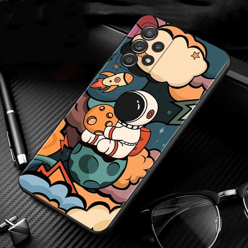 Чехол с милым мультяшным астронавтом для Samsung Galaxy A51 A71 A01 A11 A21 A21s A31 A41 A72 A52 A42 A32 A22 A12 A02 A02s F42