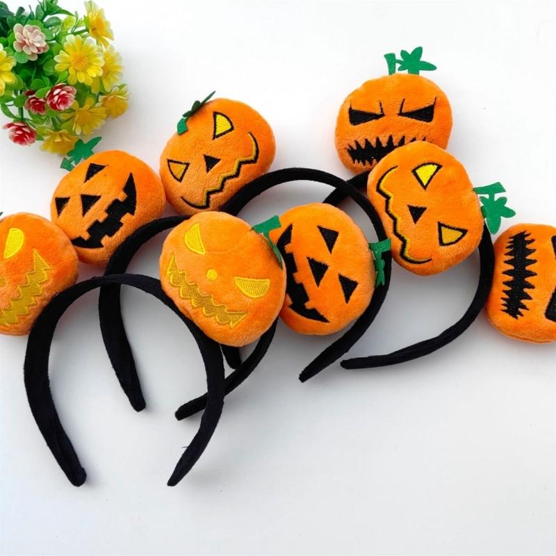 Hair Hoop DIY Halloween Pumpkin Headwear Headband Soft Fabric Catoon Gift Dropshipping