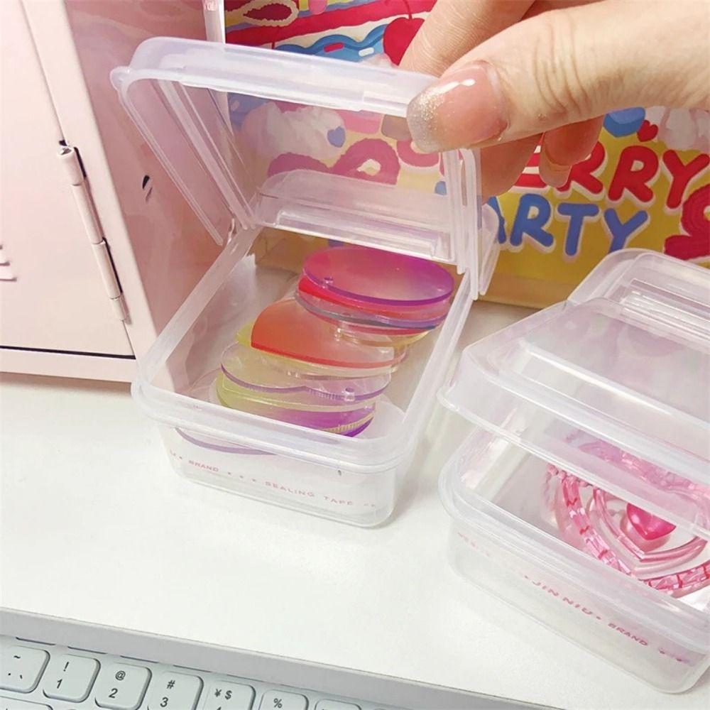 Plastic Photocard Storage Box Transparent Flip Lip Card Holder Box Desktop