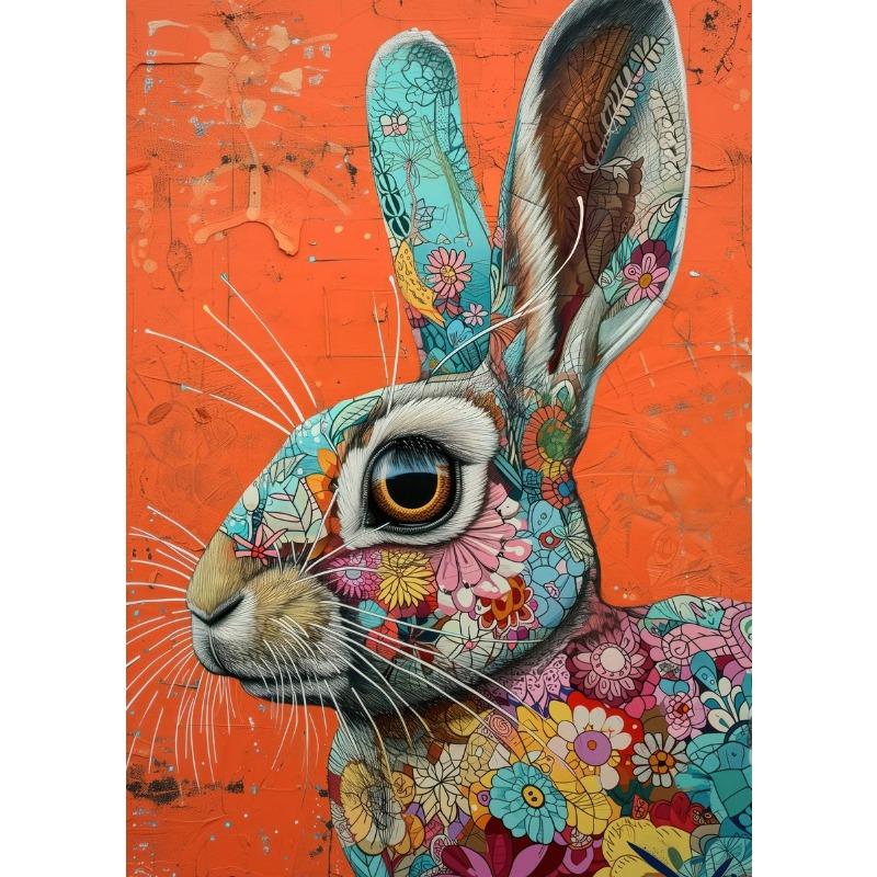 Портрет Цветочный Портрет Животного Панда Коала Сова Тигр Кролик Художественные Постеры Холст Живопись Настенные Принты Картина для Комнаты Домашний Декор