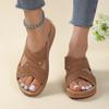 New Comfort Soft Platform Slippers Women Crystal Casual Med Heels Summer Slides Shoes Woman Plus Szie Light Non-Slip Flip Flops