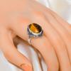 Yellow Tiger Eye - South Africa 925 Sterling Silver Ring V4564, Yellow Ring, Oval Ring, Valentin's Day Gift, Gift For Her, Birthday Gift, Handmade Jew