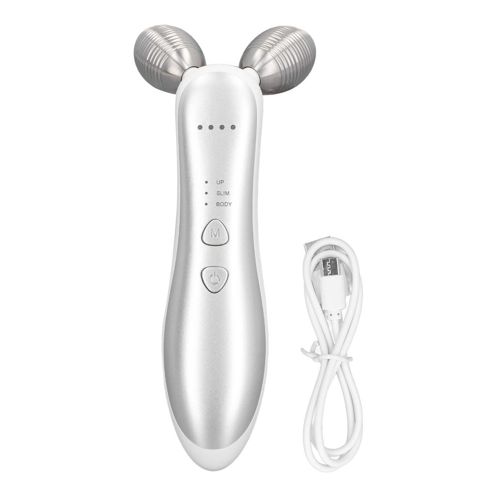 Microcurrent Facial Roller Device 3 Modes 4 Levels Wrinkle Removal USB Rechargeable Heating Face
