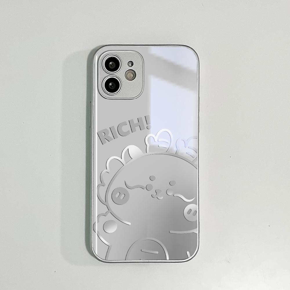 Чехол для телефона с милыми линиями и драконом, металлический лак из закаленного стекла, противоударный чехол для Huawei Honor iPhone OPPO Realme OnePlus Xiaomi Redmi Samsung Vivo