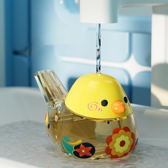 Детский свисток для водяных птиц со шнурком, прозрачный рот, тренировка жизненной емкости мышц, наполняемая водой, детская музыкальная игрушка с мультяшной птицей, подарок для малышей