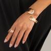 Chic Geometric Metal Jewelry Set Minimalist Bracelets and Rings for Trendsetters