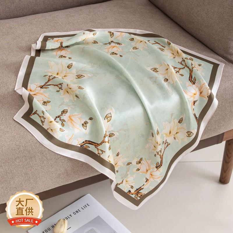 53cm Silk Scarf Women Mulberry Small Square Fashion Neck Versatile Head Professional Neckerchief