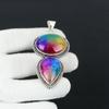 Кулон из драгоценного камня Rainbow Solar Quartz, ручная работа, стерлинговое серебро 925 пробы, двойной кулон из камня, кулон из драгоценного камня высшего качества, подарки для друга