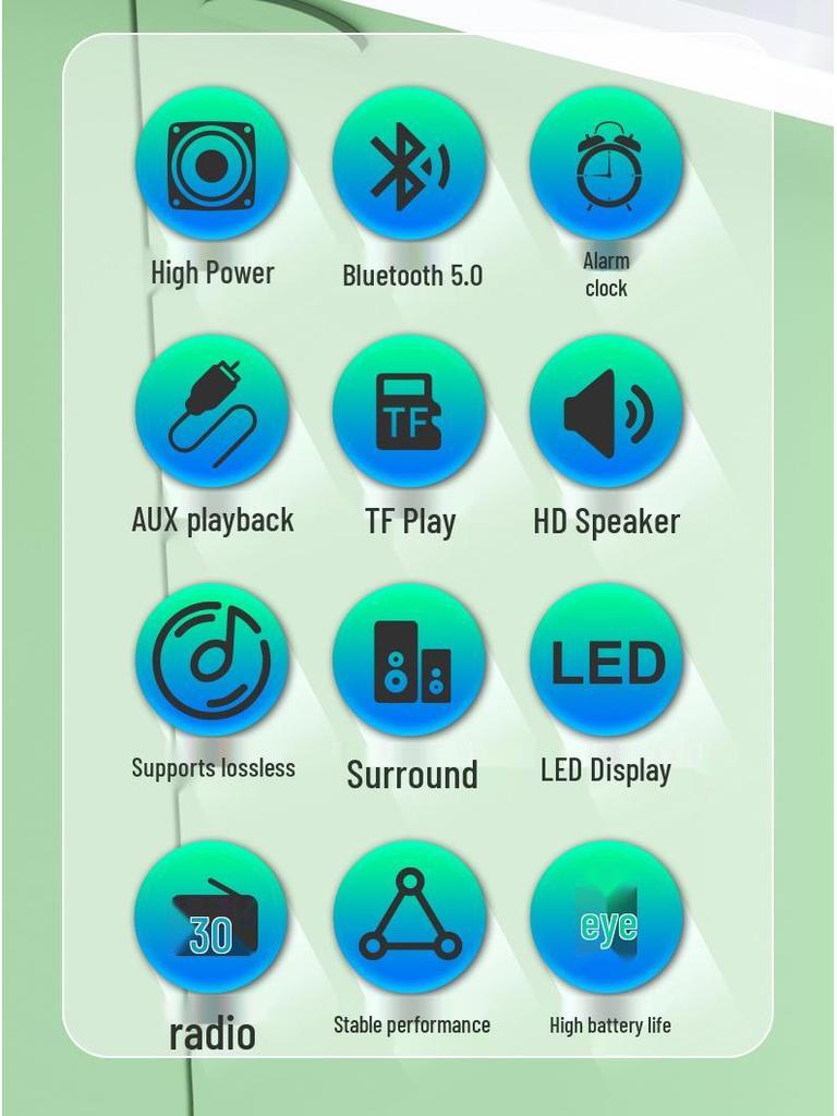 S18 Bluetooth Мини-динамик с ночником, сабвуфером, будильником и настольной функциональностью