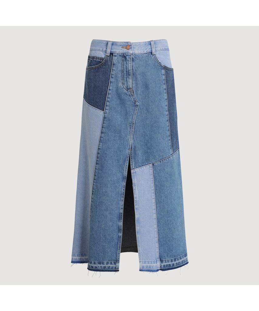 LUCKY CHOUETTE Color Patch Denim Long Skirt (Blue) Lfpds25210Bux